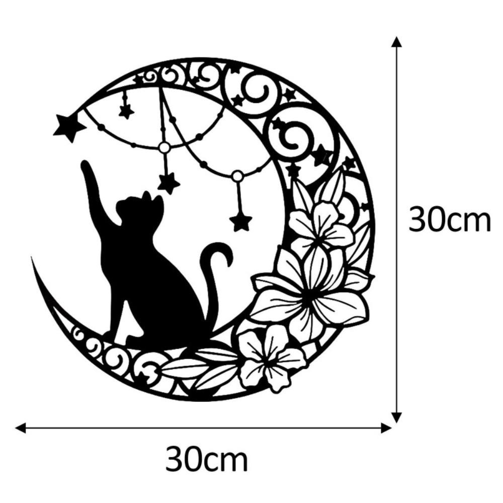 

Black Cat Wall Art Iron Sculpture Minimalist Home Decor for Cat Lovers Office Bedroom