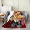 Movie Night Popcorn Printed Blanket for Sofa Bed Travel Camping Living Room Office Conditioning Blanket for All Seasons Gifts