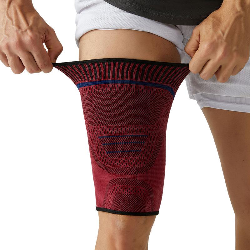 

Thigh Protection High Elastic Knitted Nylon Cycling Basketball Sports Professional Protective Gear Anti-thigh Muscle Strain Knee Pads L size, one красный
