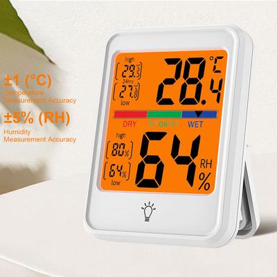 Digital rumstermometer Bakgrundsbelysning Magnetisk termometer Hygrometer Stor skärm Hemmabruk Fuktighetsmätare Exakt för inomhussovrum