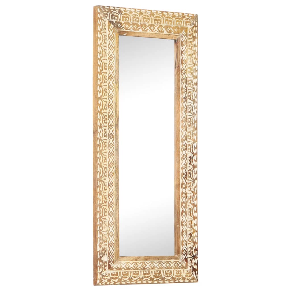 Hand Carved Mirror 110x50x2.6 cm Solid Mango Wood