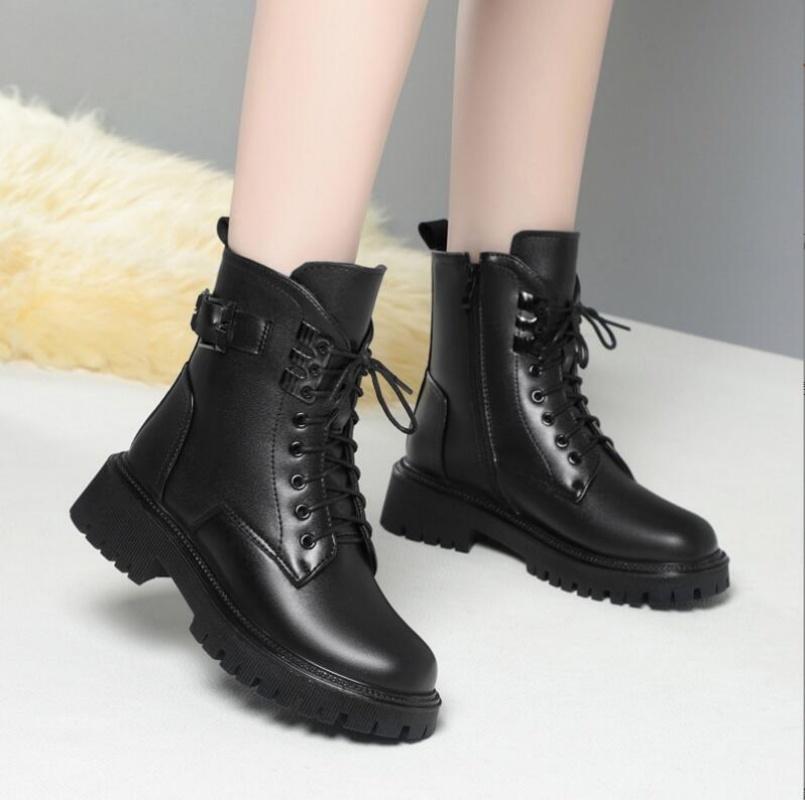 Fashion Women Marton Boots Winter New Wool Warm Women Motorcycle Boots Anti-slip Large Size 41 42 43 Women's Snow Boots