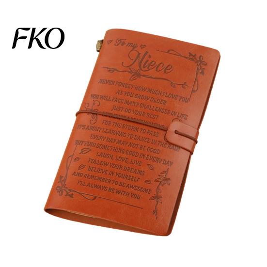 Collage Friendly Notebook Journal Notebook, Loose-Leaf Refillable Faux Leather Cover with Elastic Flexible Writing And Drawing Strap,