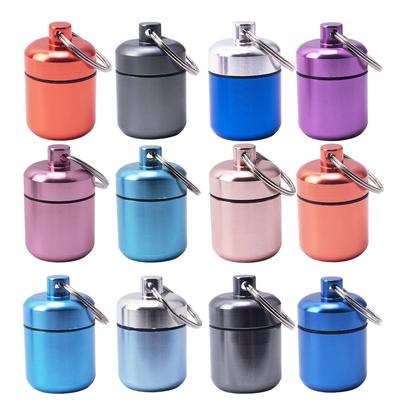 Boîte à médicaments compacte en aluminium avec porte-clés - Également idéale pour les pièces de monnaie et les écouteurs