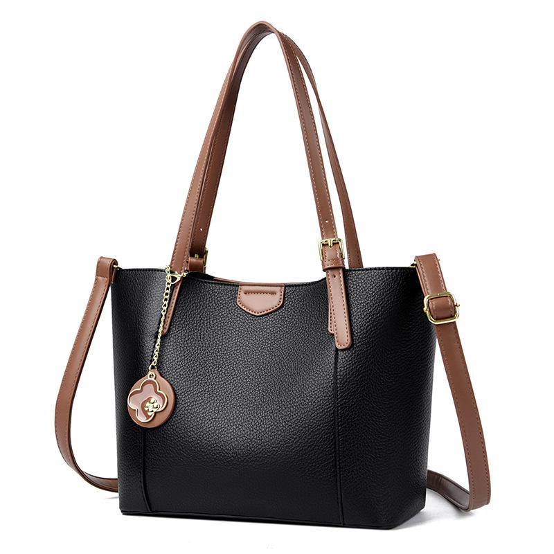 

Women s Fashion New Underarm Splicing Tote Large Capacity Oblique Span Shoulderbag чёрный