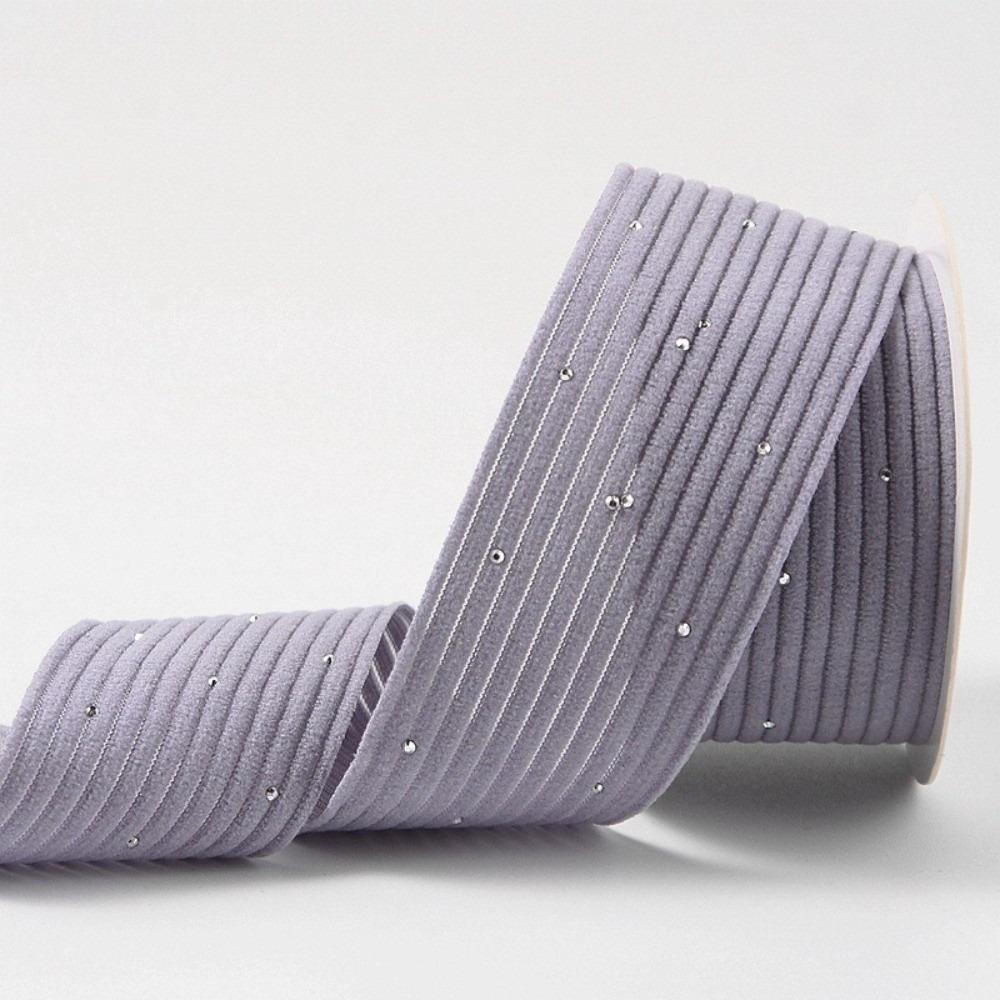 

4cm 10 Yards Sliver Dots Corduroy Ribbons Handmade Crafts DIY Cothing Materials Bouquets Hair Bows Gifts Packaging Ribbon 40mm 10 Yards фиолетовый