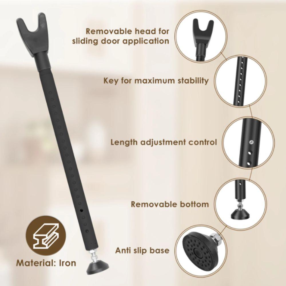 Adjustable Security Door Jammer Heavy Duty Door Stopper Door Stoppers Anti-Theft Bar  Hotel Room