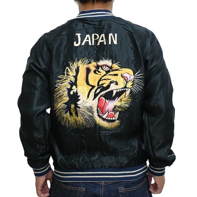 Tailor Toyo Souvenir Jacket Acetate Sukajan EAGLE TIGER HEAD Taylor Toyo TT15542-190 “RED × (XL)