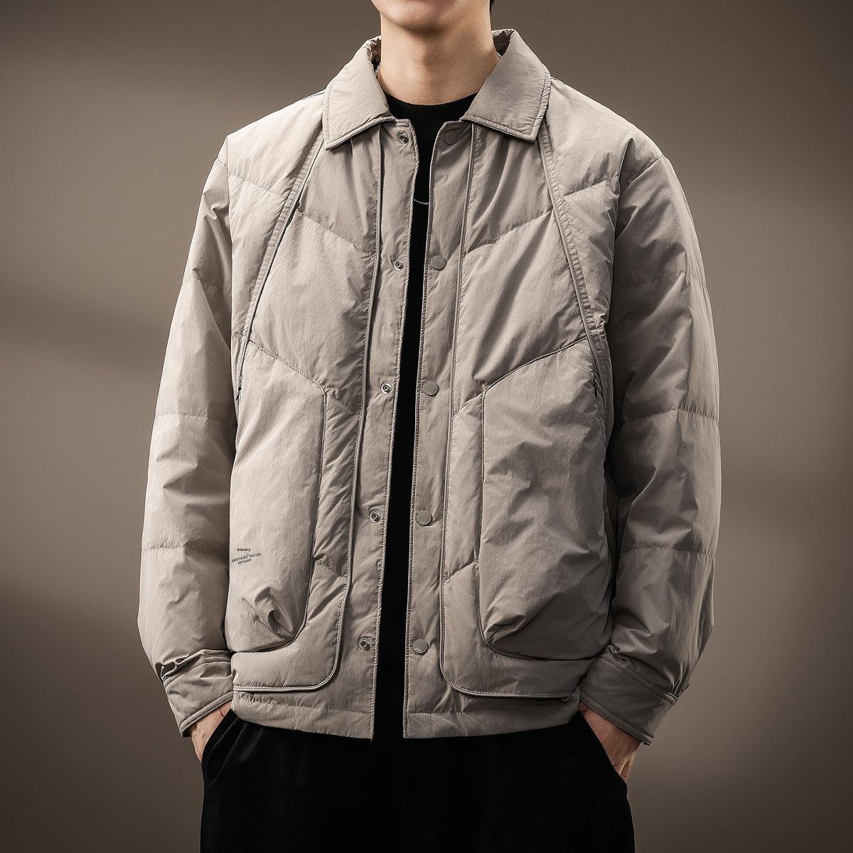 

Men s High-End Urban White Duck Down Jacket – Trendy, Warm, Lightweight Winter Workwear L fits 130-150 jin хакі