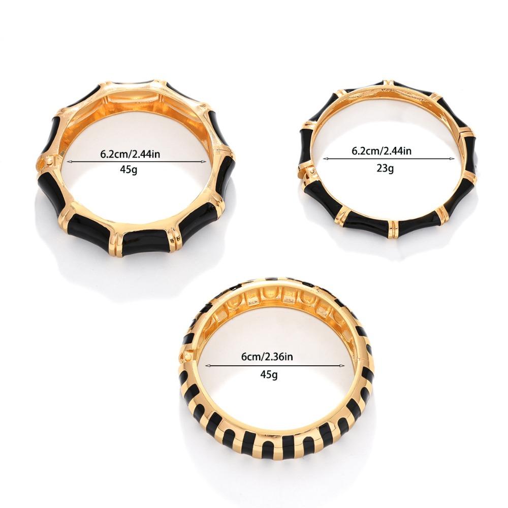 Personality Fashion Enamel Glazing Black White Bamboo Joint Opening Bangles for Women Vacation Stackable Bracelet Jewelry Gifts