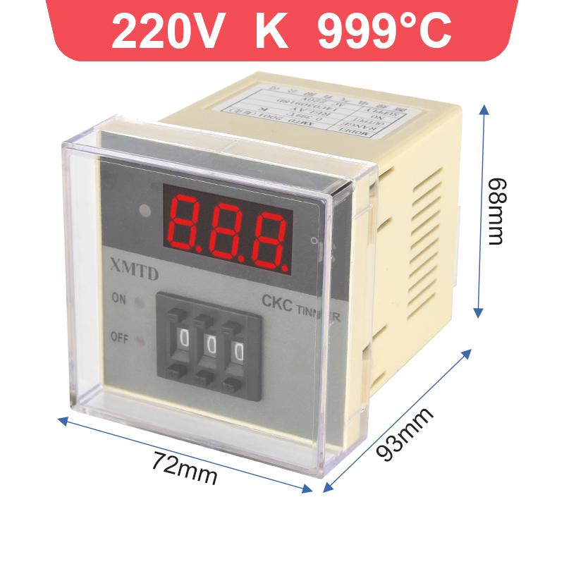 XMTD-2001 PID Digital Display Temperature Controller 0-399℃ 0-999℃ K E PT100 Thermocouple 220AC 75*75mm Thermostat 220V 110V