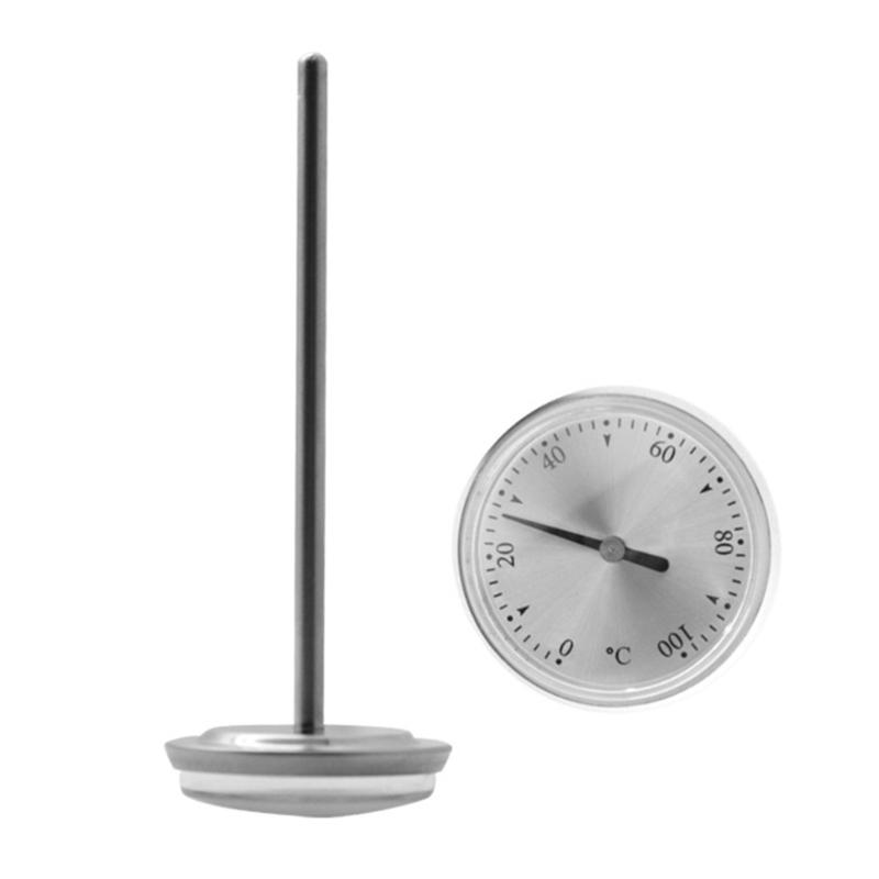 

Practical Kitchen Thermometer Stainless Steel Thermometer Probe Type Temperature Gauage Heavy Duty for Milk Frothing