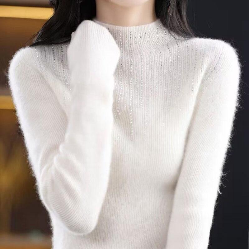 Svetr pro ženy Podzim Zima Lehký Hřejivý Pletený Pružný Topy s dlouhým rukávem