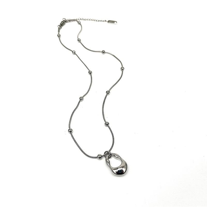 

Geometric Water Drop Titanium Steel Necklace With Polished Finish For Unisex Stylish Collarbones