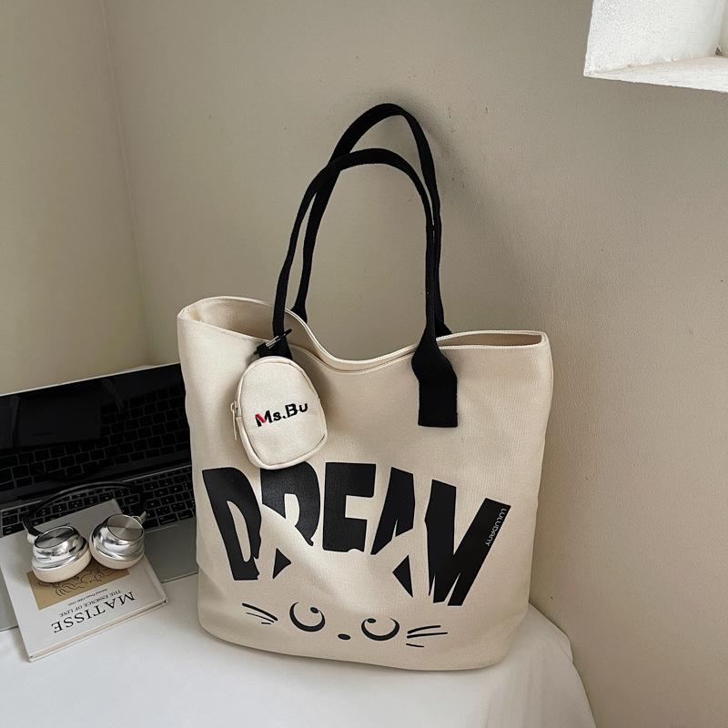 

Commuter Large Capacity Shoulder Bag Niche Design 2025 Fall New Fashion Simple Letter Shoulder Bag Tote Bag without pendant