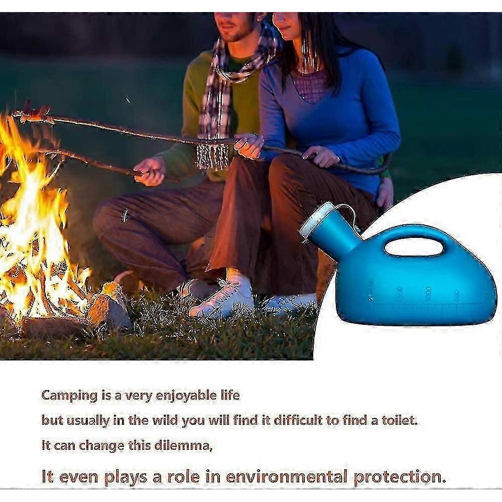 Men’s Portable Urinal 2000ml with Leak-Proof Lid - Lightweight Bedside/Travel Design for Elderly & Camping (Wide Base, Easy Clean)_CD