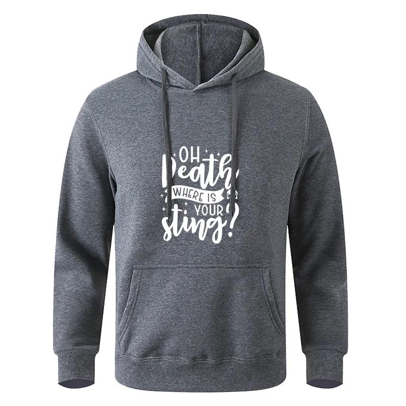 Autumn Fleece Pocket Loose Hooded Long - Sleeve Drawstring Printed Korean Fashion Sweatshirt with Drawstring Pocket Hoodie