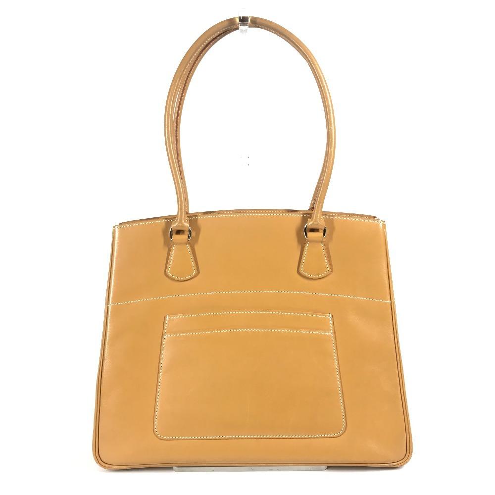 Hermes Leather La Tote Bag Tote Bag Shoulder Bag Bock Scarf Beige