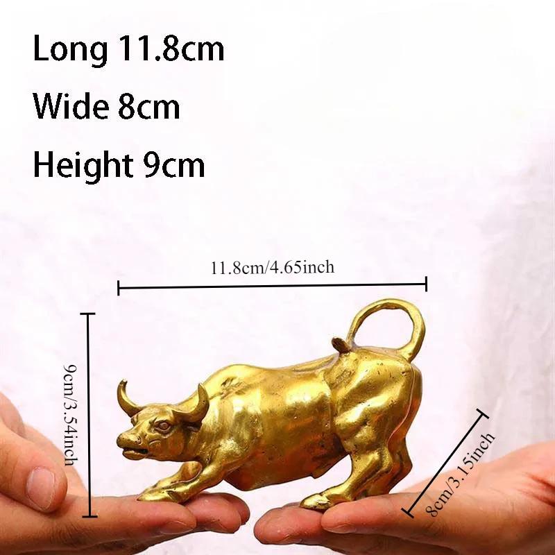 Brass Bull Wall Street Cattle Sculpture Copper Cow Statue Mascot Ornament Office Decoration Exquisite Crafts Business Gift