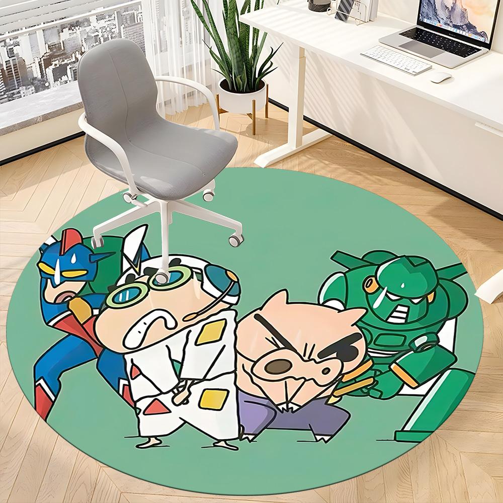 1PC Crayon Shin-chan Office Round Area Rug, Indoor Mat Suitable For Office, Under Office Chairs Bedroom Living Room Home Decor DT1212020