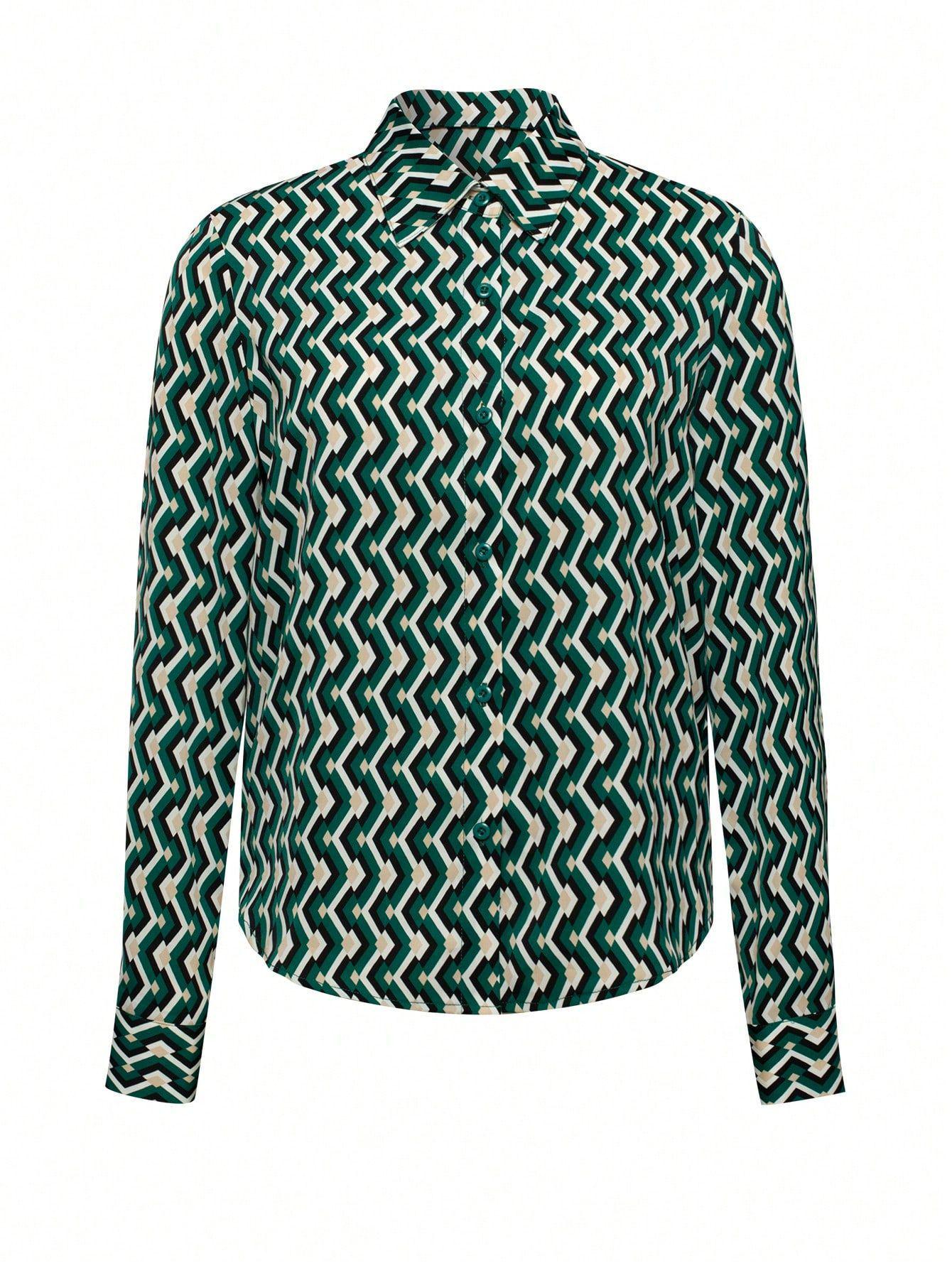 

2024 Fall Women s Striped Long Sleeve Shirt - Versatile & Stylish XL темно-зеленого