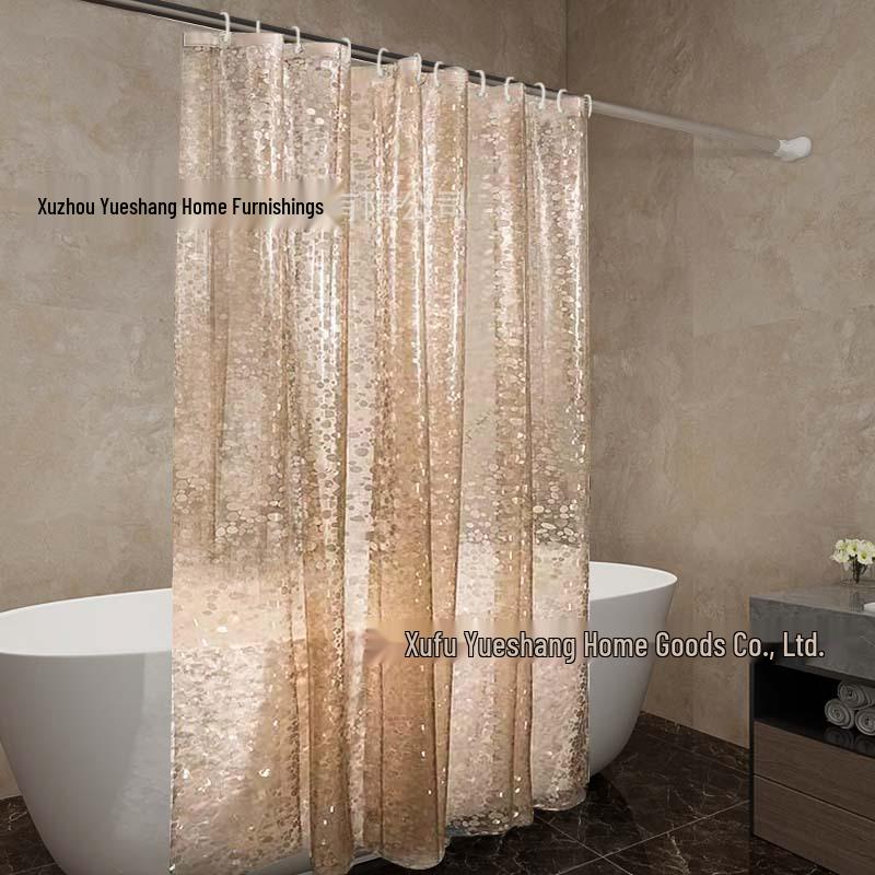 PEVA Waterproof Anti-Mold Transparent Bathroom Shower Curtain with Magnets