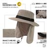 Safari Hat Mesh Adventure Hat Foldable Boonie Hat Hooded Neck Cover UV Protection Sun Hat Wide Brim UV Outdoor Cycling Climbing Fishing Golf Hiking