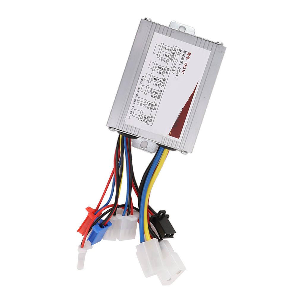 Electric Bike Brush Controller 24V 350W Multi Protection Aluminum Alloy Motor Speed Controller Box for Electric