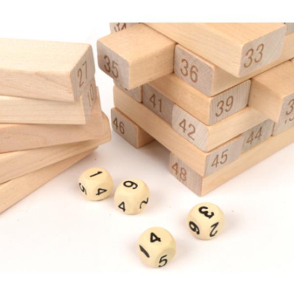 Oz Toy Wooden Jenga Game High-end 48p, Mixed Colors