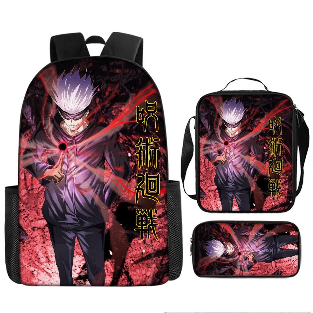 Spell Return Battle School Bag Elementary School Student Animation Backpack Large Capacity Three-piece Set
