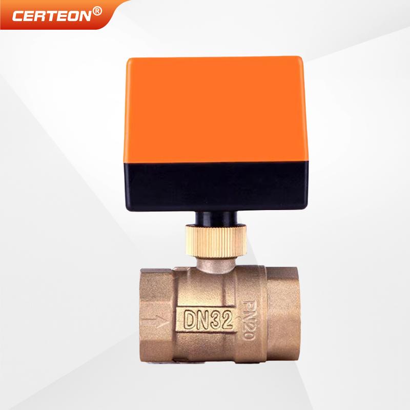 Motorisiertes Messing-Kugelhahn Elektrisch 2-Wege/3-Wege DN15-DN20 12V 24V 220V HLK Lüfterkonvektor Solar PTFE IP65 Stellantrieb