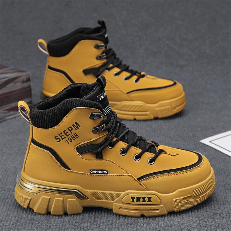 

High-top Martin boots men s autumn and winter 2024 new tooling locomotive shoes men s outdoor thick-soled heightening tide shoes 44