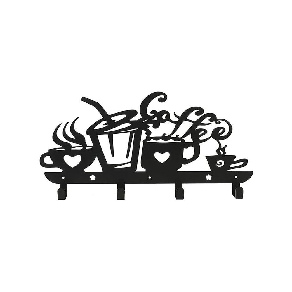 

С винтами Подставка для кофейных чашек Настенный подвес для кофейных чашек Настенный крючок для кружек Фоновая стена чёрный