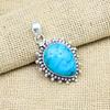 Blue Turquoise Gemstone 925 Sterling Silver Handmade Pendants Jewelry Beauteous Gift For Her
