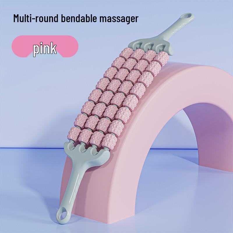 Four-Row Flexible Back Massage Stick for Yoga Muscle Relief