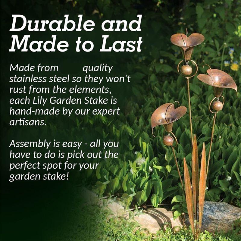 ABUL-Garden Stake With Bells Calla Lily Outdoor Lillies Flower Decorations Garden And Yard Accessories Decorations