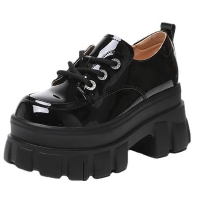 Fashion 8cm New Patent Microfiber Leather Durable Ankle Boots Pumps Spring Women Mary Jane Motorcycle Autumn Platform Wedge Shoes 2024
