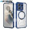 KEYSION Transparent Magnetic Case for Motorola Edge 50 Pro 5G Soft Silicone+PC Shockproof Phone Back Cover for for Edge 50 Pro