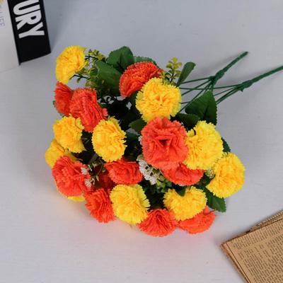High Quality 12 Heads Artificial Flowers Silk 6 Colors Wedding Arch Decor Carnation Garland Accessories