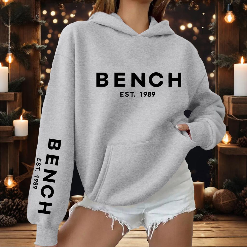 Women's Fashionable Casual Printed Letter Casual Hooded Sweatshirt With Pockets