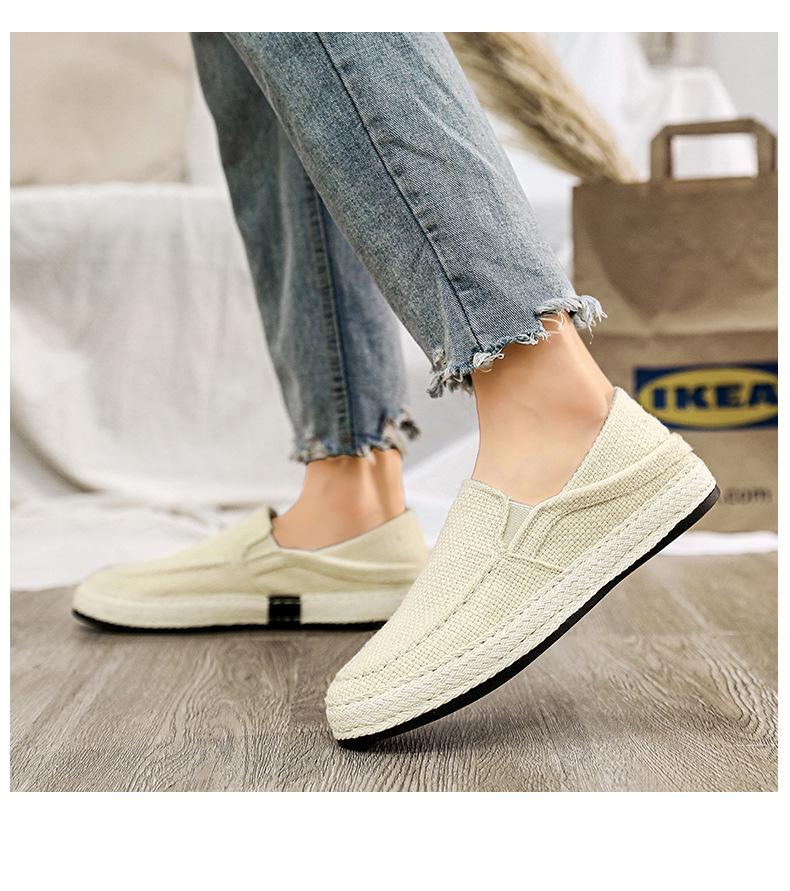 Men's Summer Canvas Slip-on Shoes - Stylish Linen Fisherman Loafers 2026