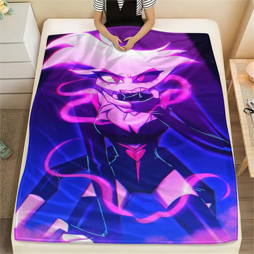 1Pc Angel Anime Print Flannel Blanket, High Quality Comfortable for All Seasons, Home Decor, Warmth and Comfort, Perfect for Christmas Gifts 05