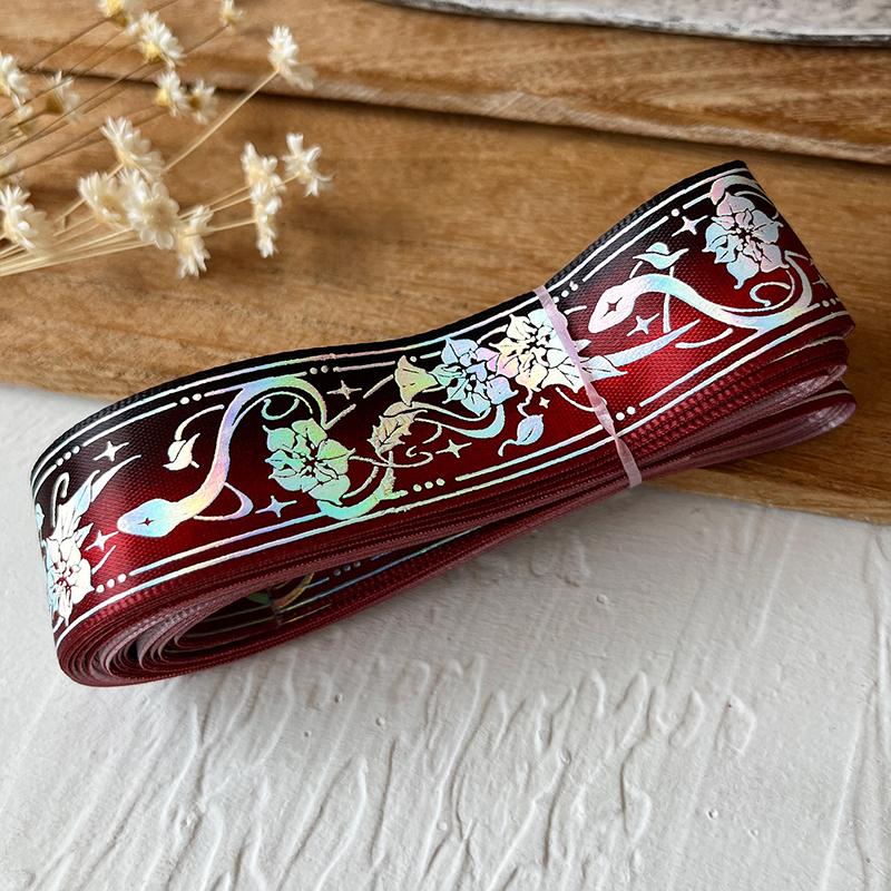 2.5cmx4.5m/Roll Packaging Ribbons Decorative Multiple Colors Brooch Badge Hot Stamping Pattern Headwear Hat Cartoon Gift Box