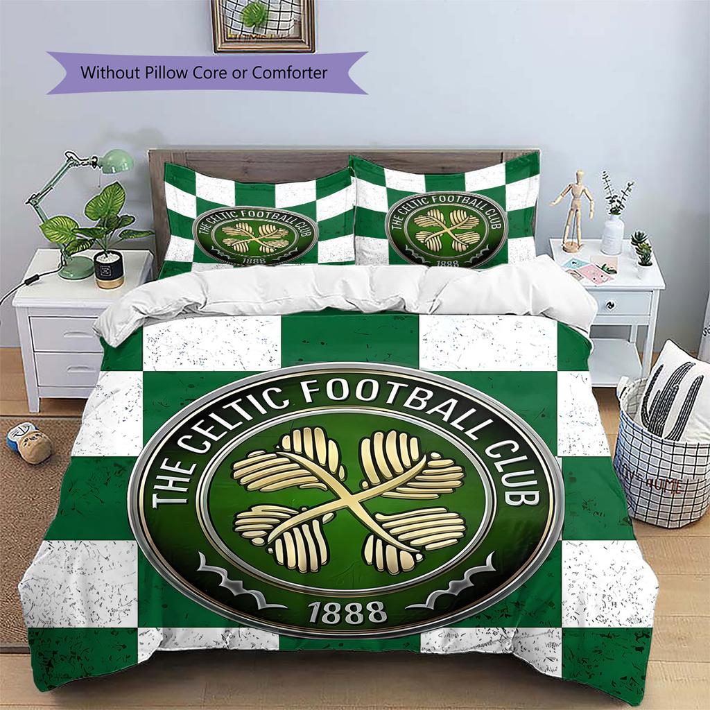 Celtic Football Club Pattern Bedding,Quilt Set Quilt Cover Pillowcase Home Birthday Gift(1 * Duvet Cover + 2 * Pillowcase, Without Core)