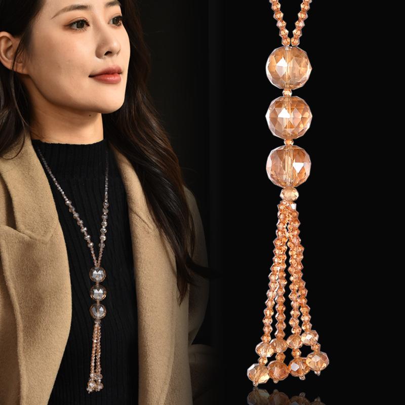 Shaped Chic Wave Crystal Necklace For Women With Colorful Tassels For Every Outfit
