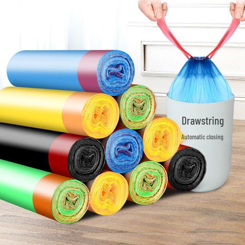Drawstring Heavy-Duty Trash Bags - Extra Thick for Household Cleaning and Storage