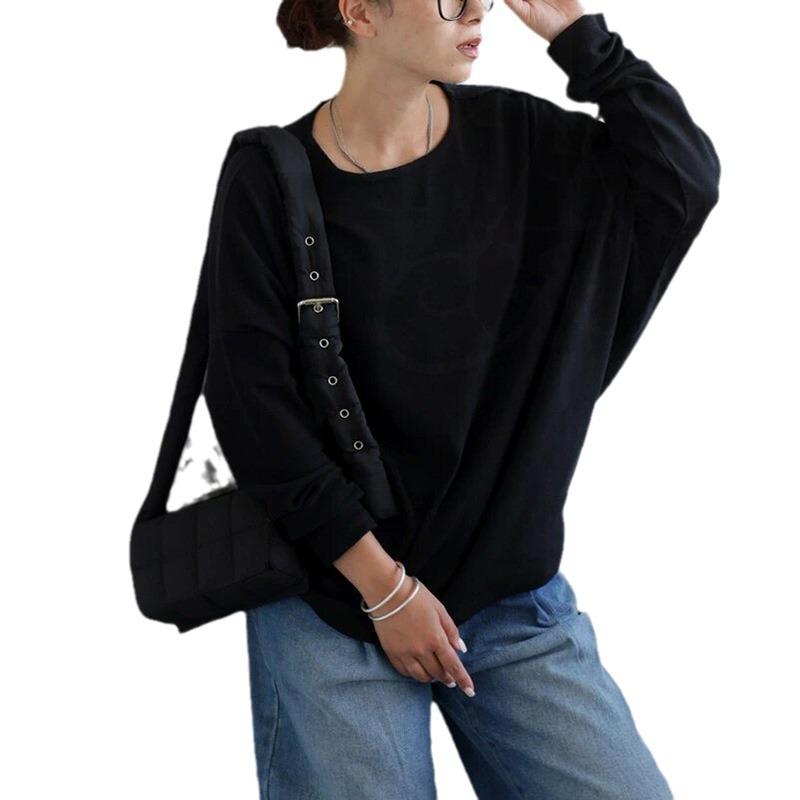 New Autumn Sweatshirt with A High-end and Lazy Style Loose Solid Color Round Neck Casual Top