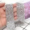 1pc Bling Crystal Rhinestone Ribbon, DIY Self-Adhesive Rhinestone Sticker Ribbon for Wedding Cakes Birthday Crafts Decorations