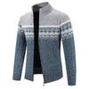 Men's Autumn/Winter Zipper Cardigan: Plus Velvet, Thickened Knit Sweater with Stand Collar - Handsome Style
