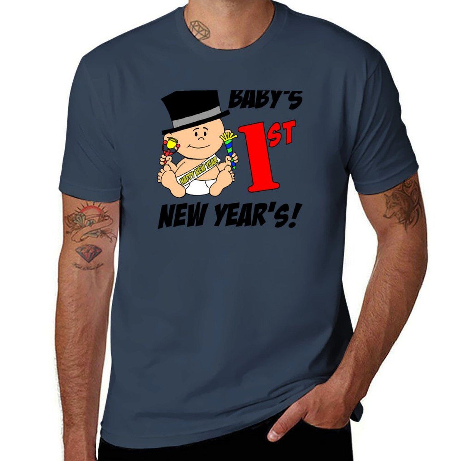 Babys First New Years Baby Milestone Outfit TShirt Sports Casual Breathable Tee Shirt S
